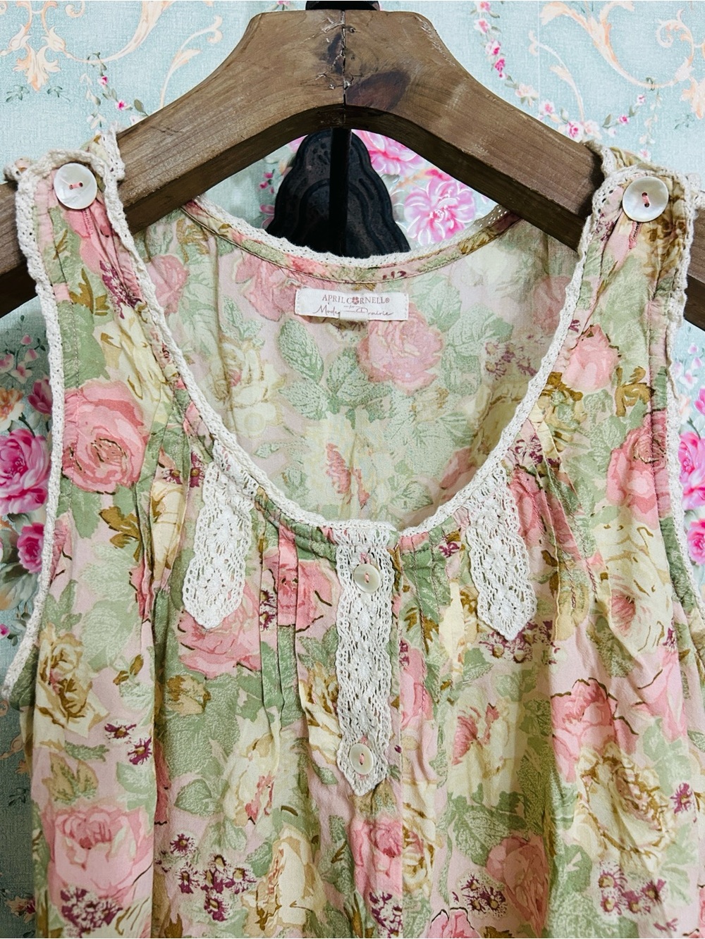April Cornell for Modern Prairie romper pockets! adjustable shoulders small-med - Picture 5 of 12